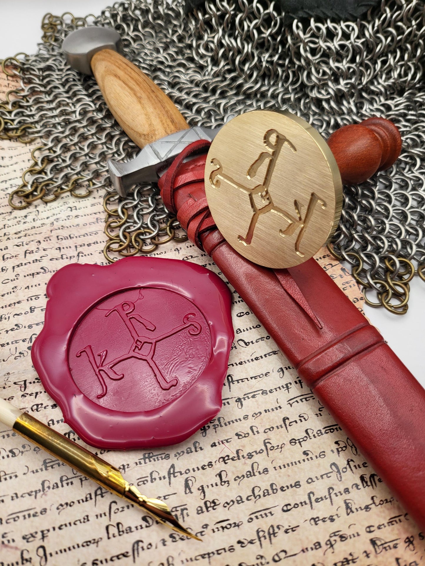 Charlemagne Holy Roman Emperor - Signum Manus - Historical Wax Seal Stamp from the 9th Century - NobleSeals