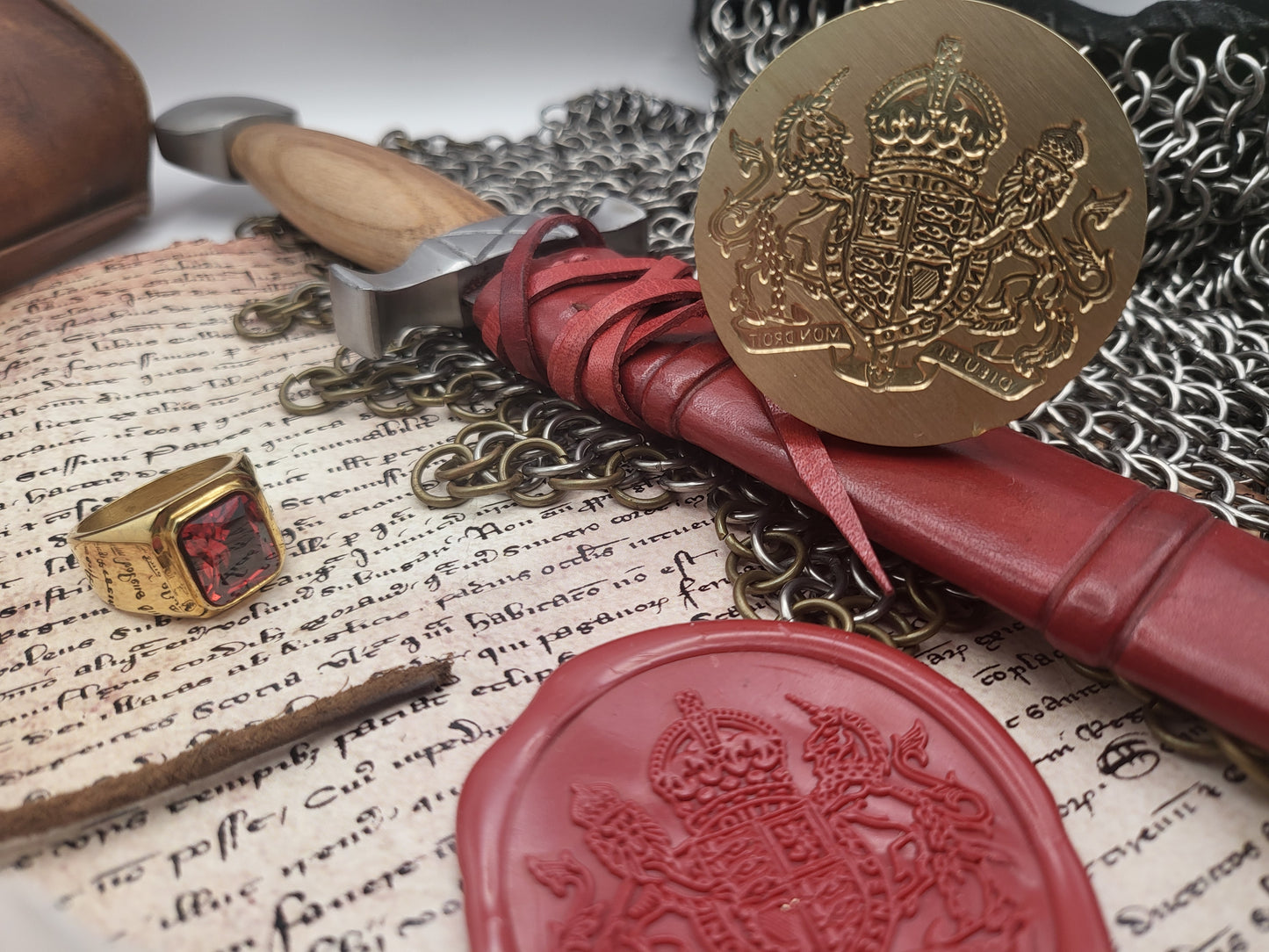 Royal Coat of Arms of the United Kingdom - The New Coat of Arms of King Charles - Wax Seal of the English Monarchy