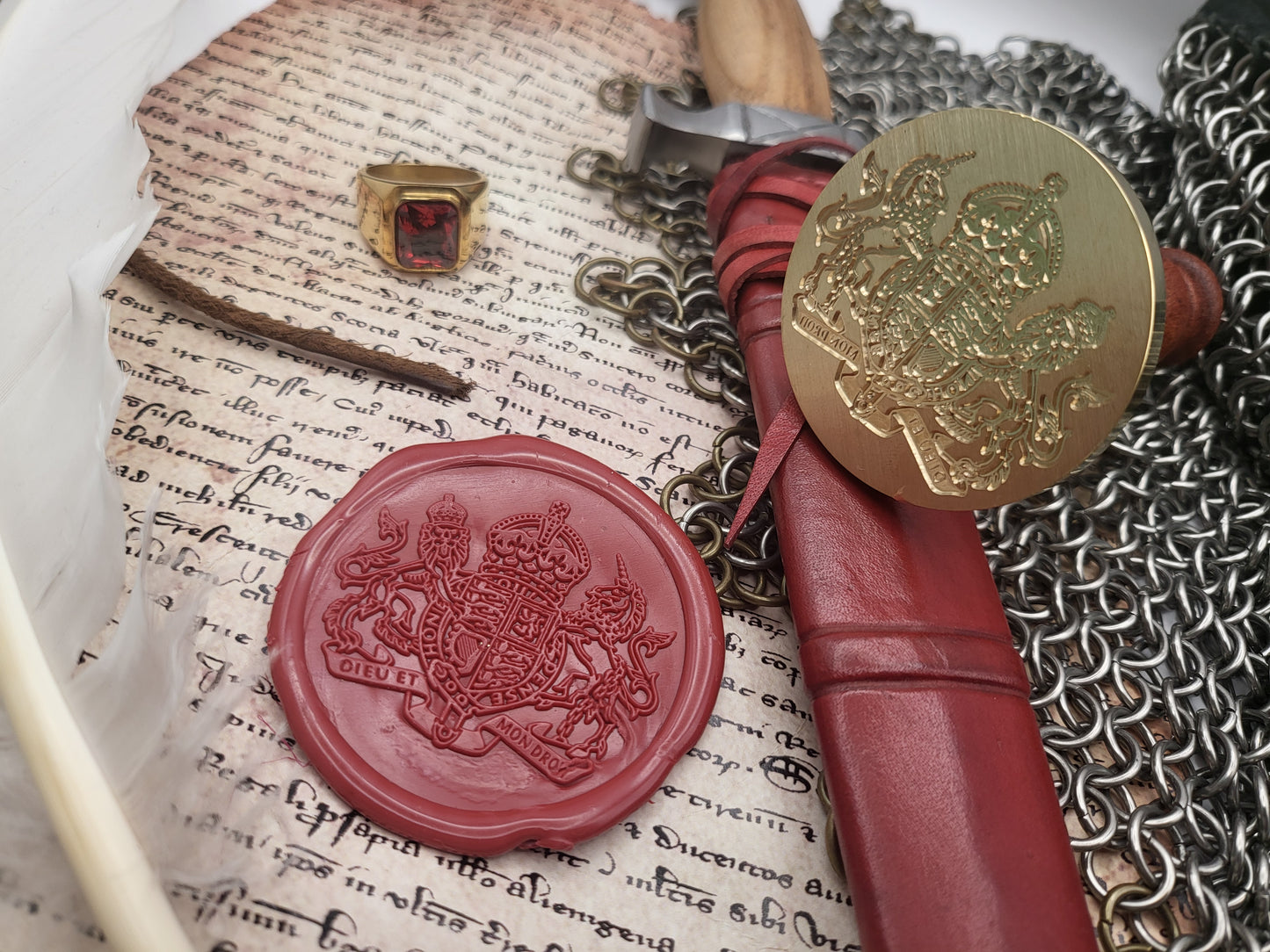 Royal Coat of Arms of the United Kingdom - The New Coat of Arms of King Charles - Wax Seal of the English Monarchy