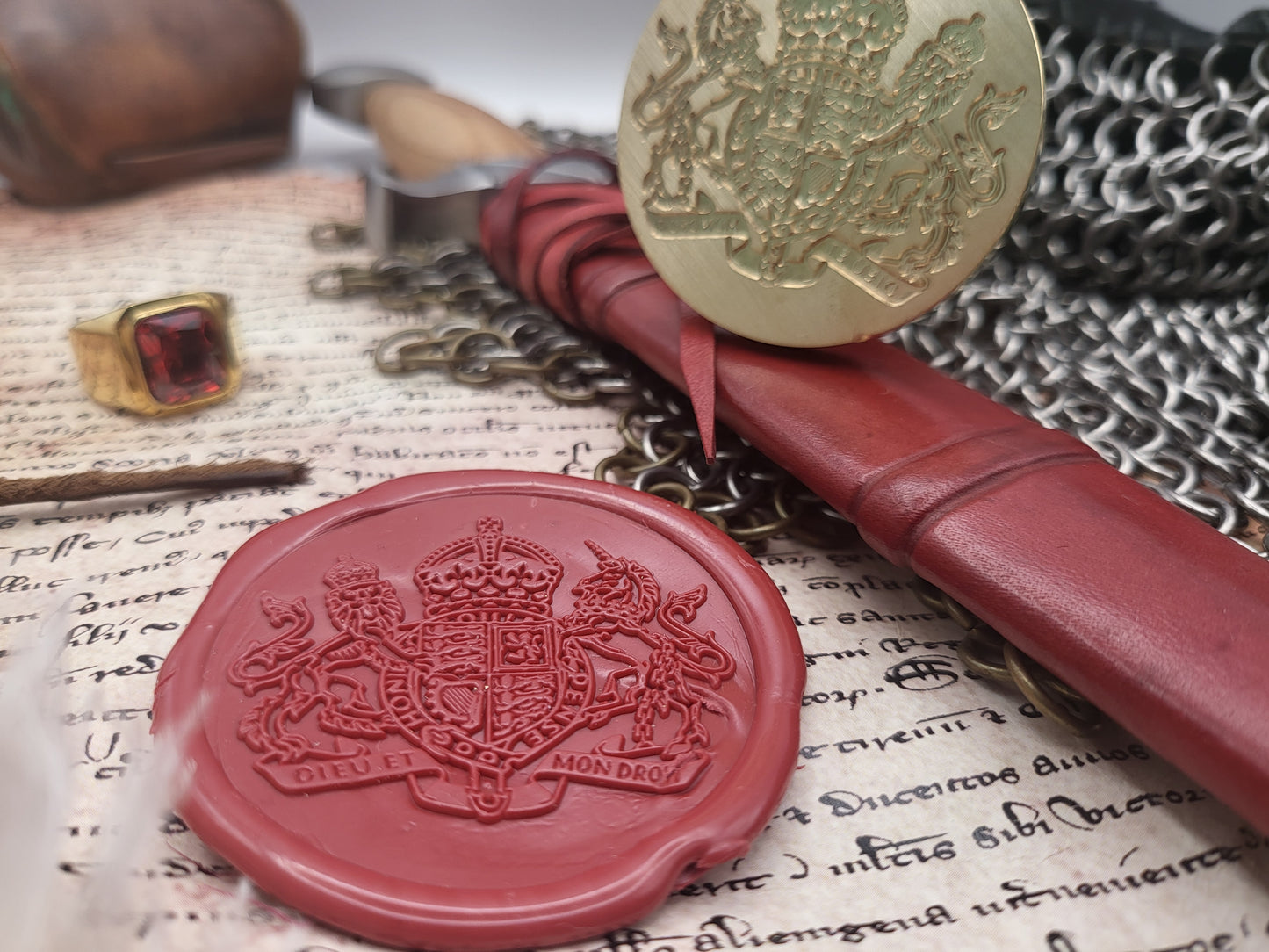 Royal Coat of Arms of the United Kingdom - The New Coat of Arms of King Charles - Wax Seal of the English Monarchy