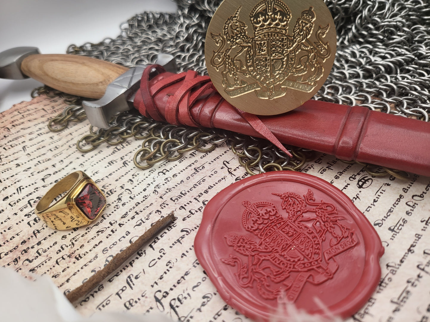 Royal Coat of Arms of the United Kingdom - The New Coat of Arms of King Charles - Wax Seal of the English Monarchy