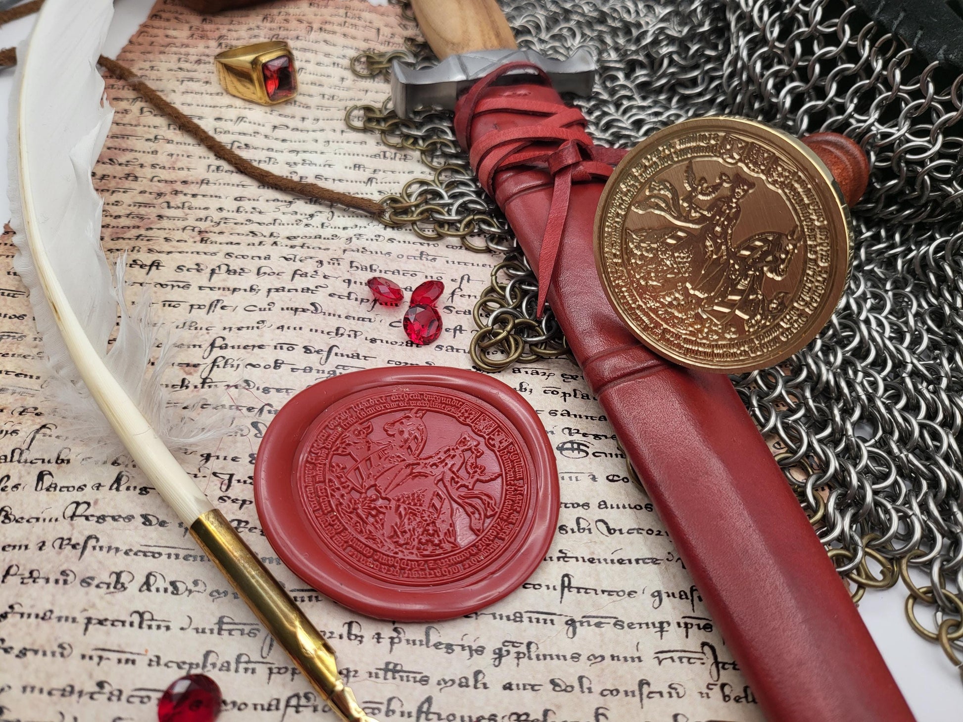 Mary of Burgundy, Duchess of Burgundy and member of House of Valois-Burgundy - Historical Wax Seal from the 15th Century - NobleSeals