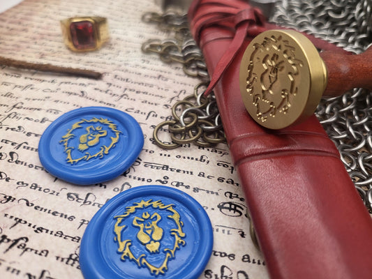 World of Warcraft - Kingdom of Stormwind and Alliance Coat of Arms - Wax Seal - Vanilla Version - NobleSeals