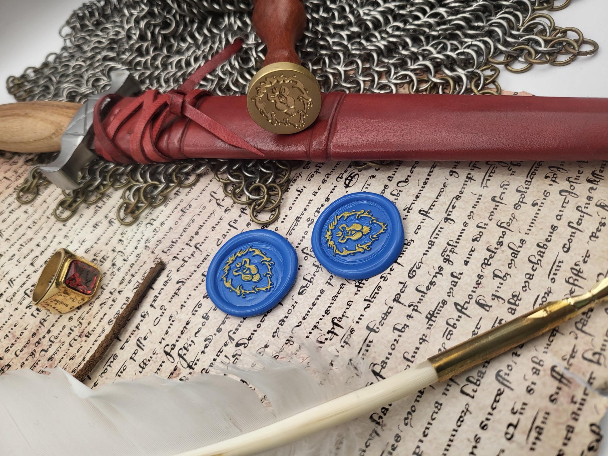 World of Warcraft - Kingdom of Stormwind and Alliance Coat of Arms - Wax Seal - Vanilla Version - NobleSeals