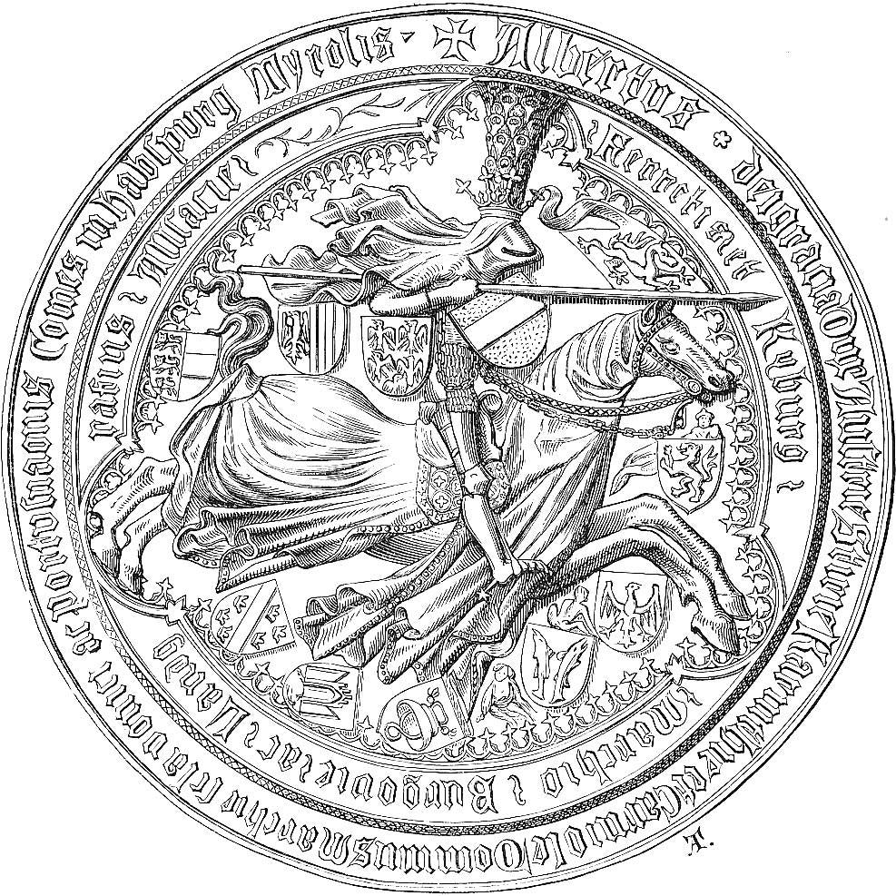Albert II the Magnanimous, Duke of Austria - Historical Wax Seal from the 15th Century - NobleSeals