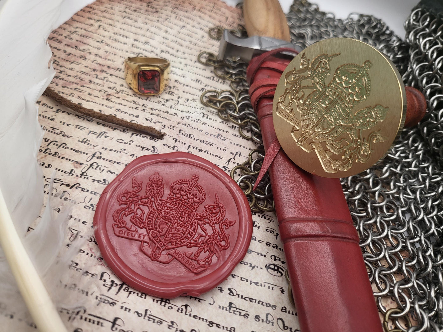 Royal Coat of Arms of the United Kingdom - The New Coat of Arms of King Charles - Wax Seal of the English Monarchy - NobleSeals