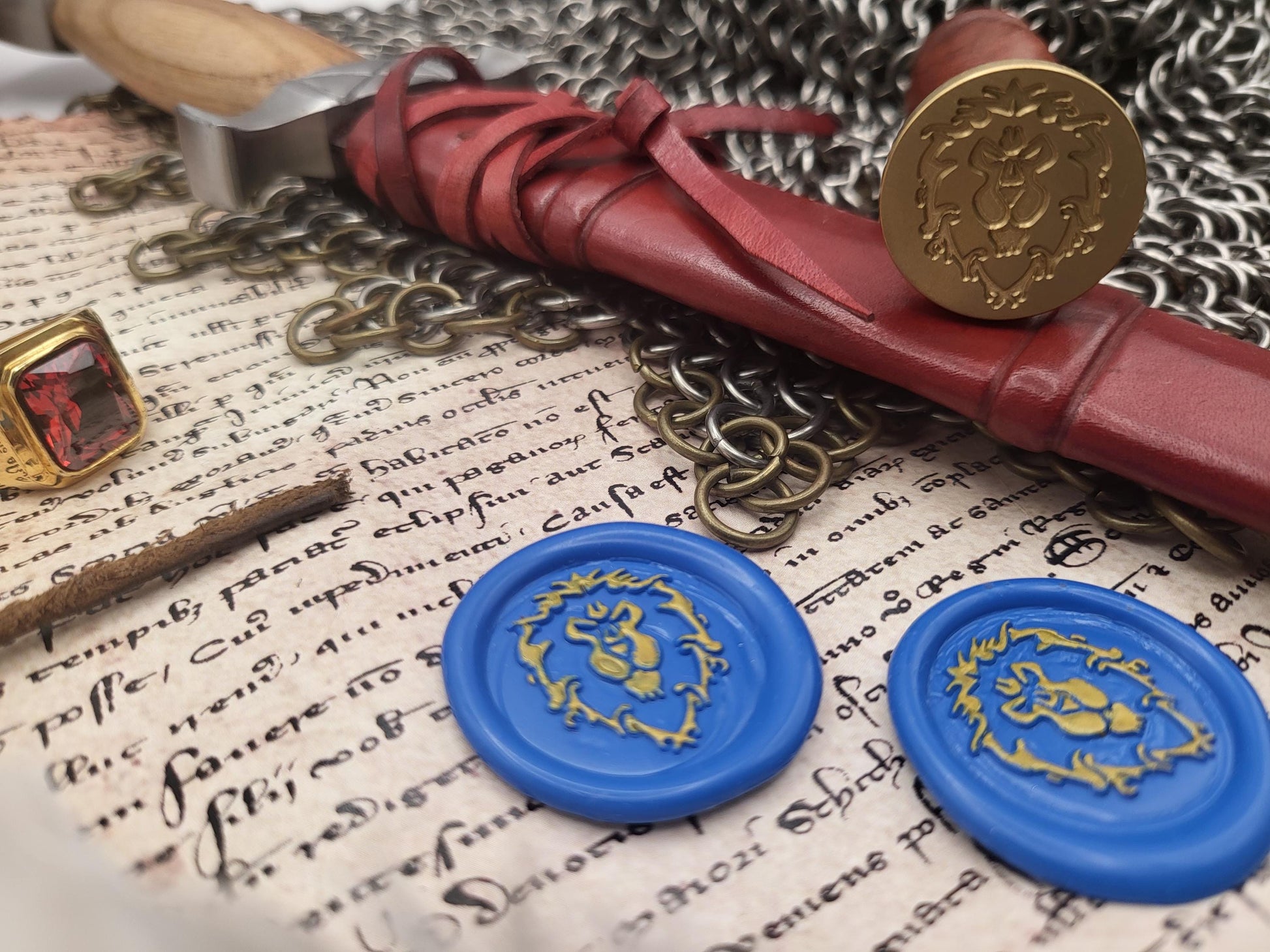 World of Warcraft - Kingdom of Stormwind and Alliance Coat of Arms - Wax Seal - Vanilla Version - NobleSeals
