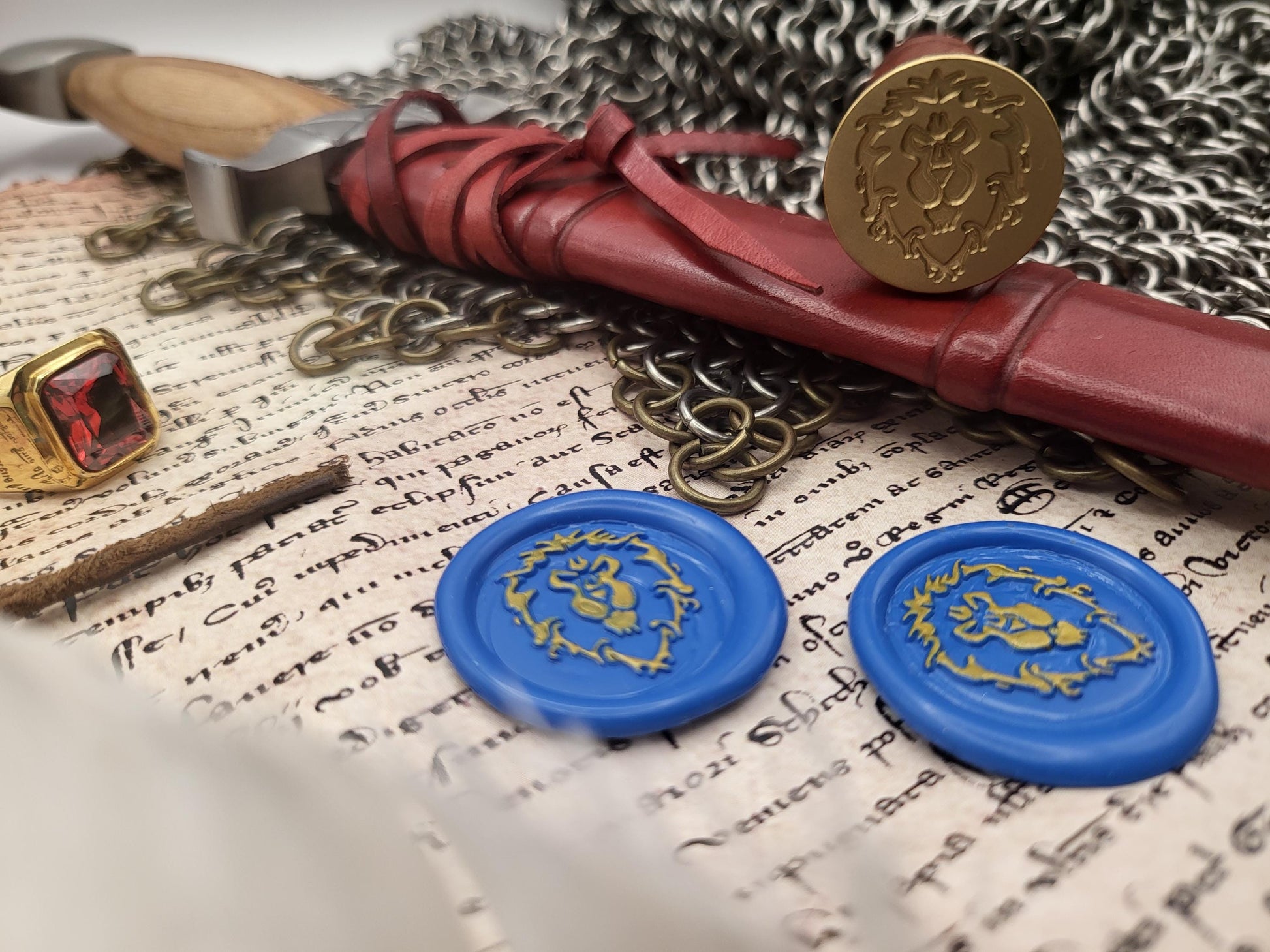 World of Warcraft - Kingdom of Stormwind and Alliance Coat of Arms - Wax Seal - Vanilla Version - NobleSeals