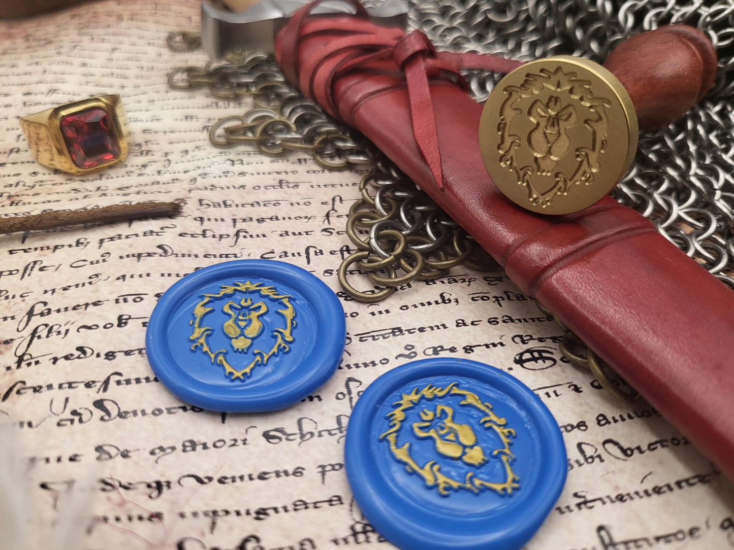 World of Warcraft - Kingdom of Stormwind and Alliance Coat of Arms - Wax Seal - Vanilla Version - NobleSeals