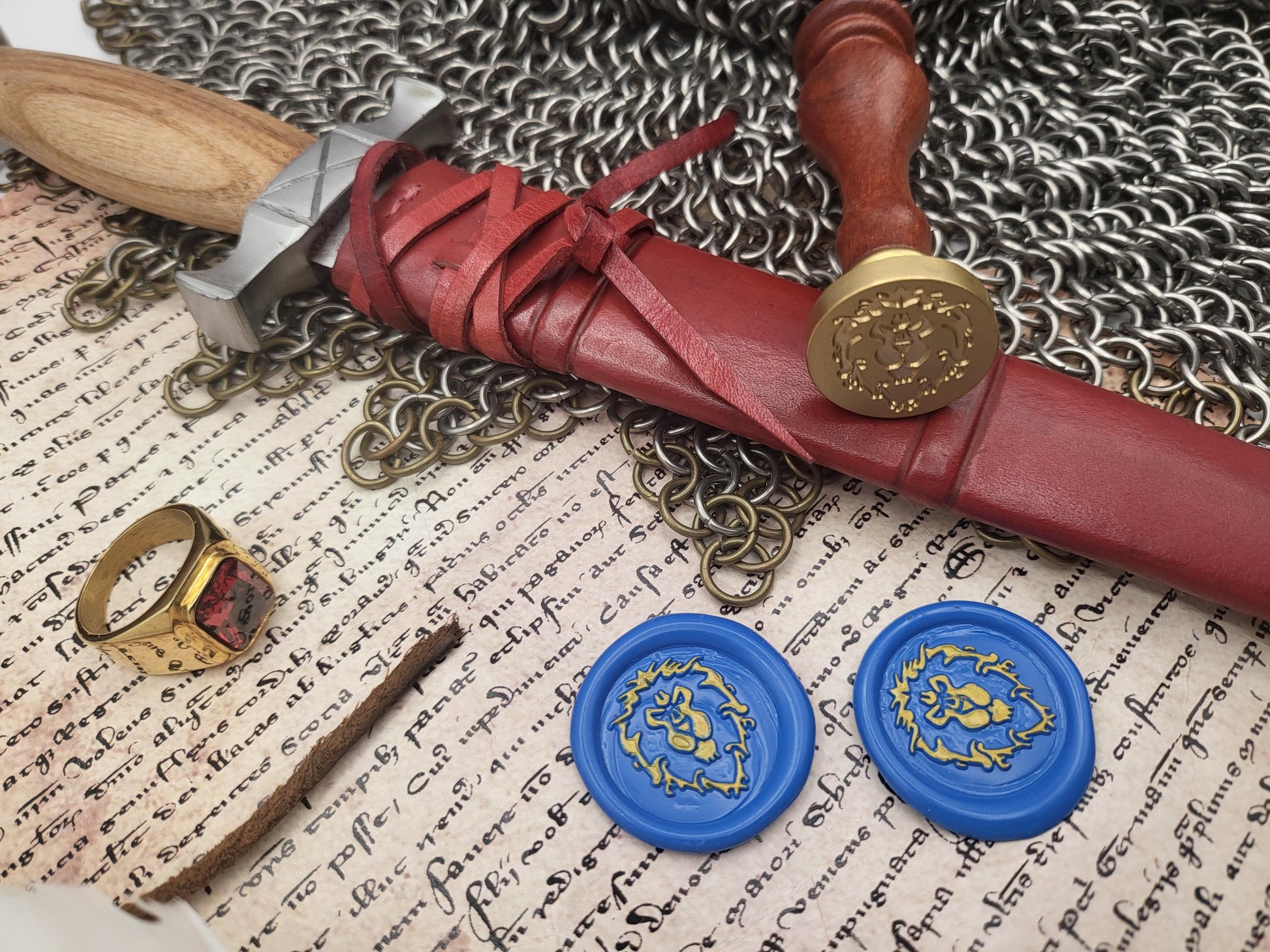 World of Warcraft - Kingdom of Stormwind and Alliance Coat of Arms - Wax Seal - Vanilla Version - NobleSeals