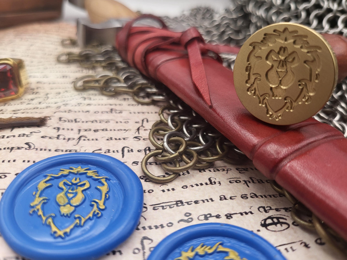 World of Warcraft - Kingdom of Stormwind and Alliance Coat of Arms - Wax Seal - Vanilla Version - NobleSeals