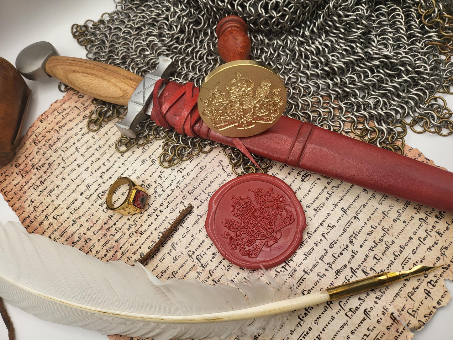 Royal Coat of Arms of the United Kingdom - The New Coat of Arms of King Charles - Wax Seal of the English Monarchy