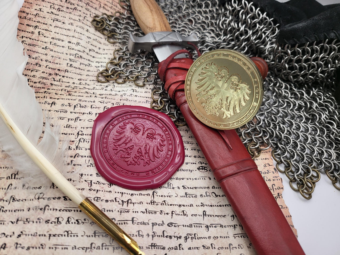 Double-Headed Eagle - Holy Roman Empire - Historical Wax Seal from the 12th Century