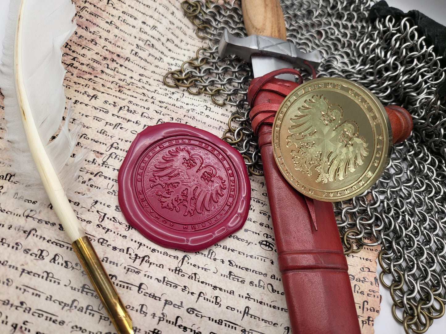 Double-Headed Eagle - Holy Roman Empire - Historical Wax Seal from the 12th Century