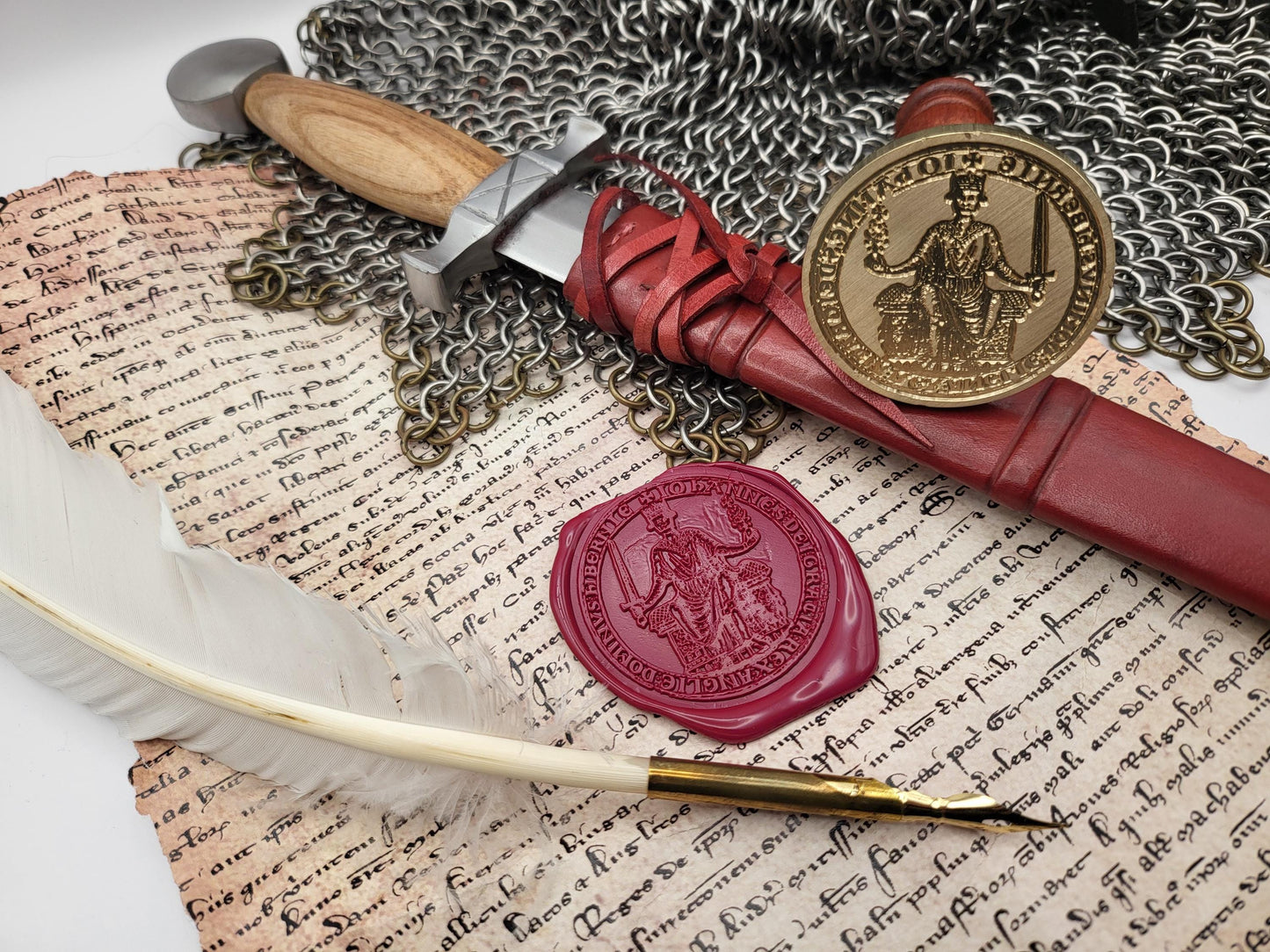 King John "Lackland" of England - Historical Wax Seal from the 12th Century - Magna Carta