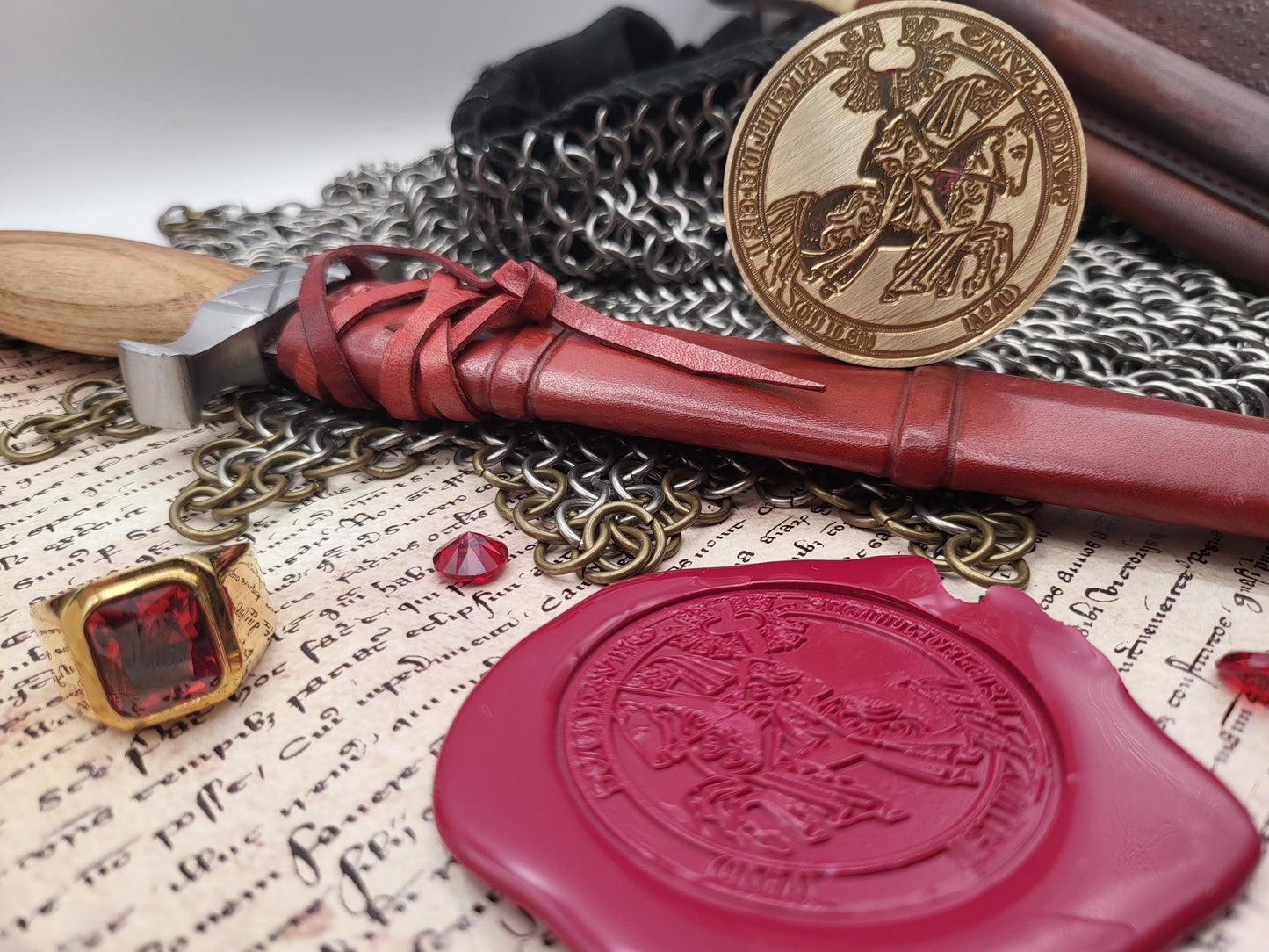 Duke Erik Magnusson of Sweden, son of King Magnus III of Sweden - Historical Wax Seal from the 13th Century
