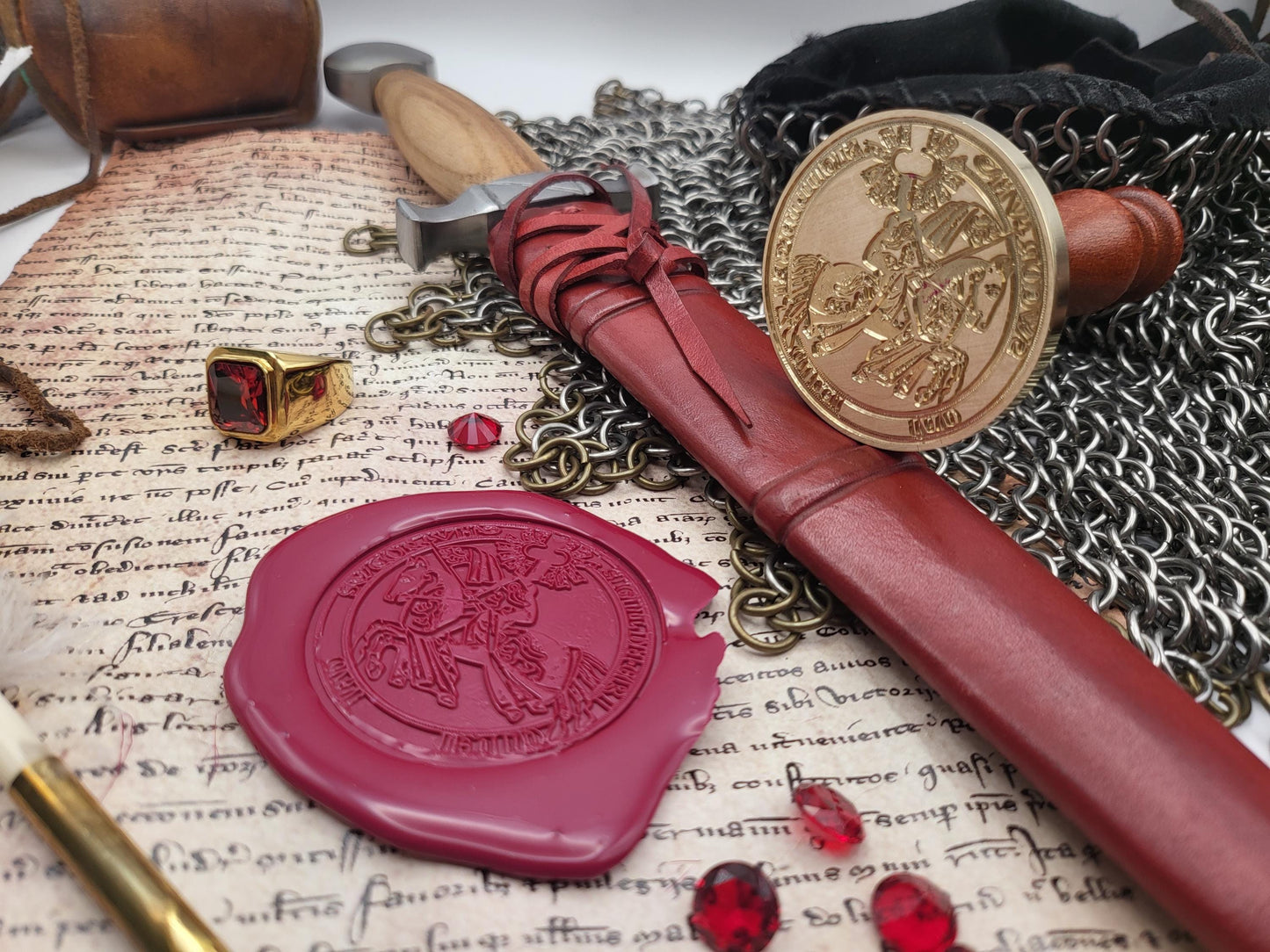 Duke Erik Magnusson of Sweden, son of King Magnus III of Sweden - Historical Wax Seal from the 13th Century