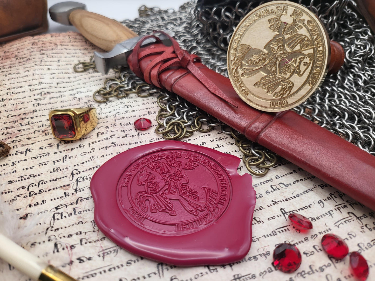 Duke Erik Magnusson of Sweden, son of King Magnus III of Sweden - Historical Wax Seal from the 13th Century