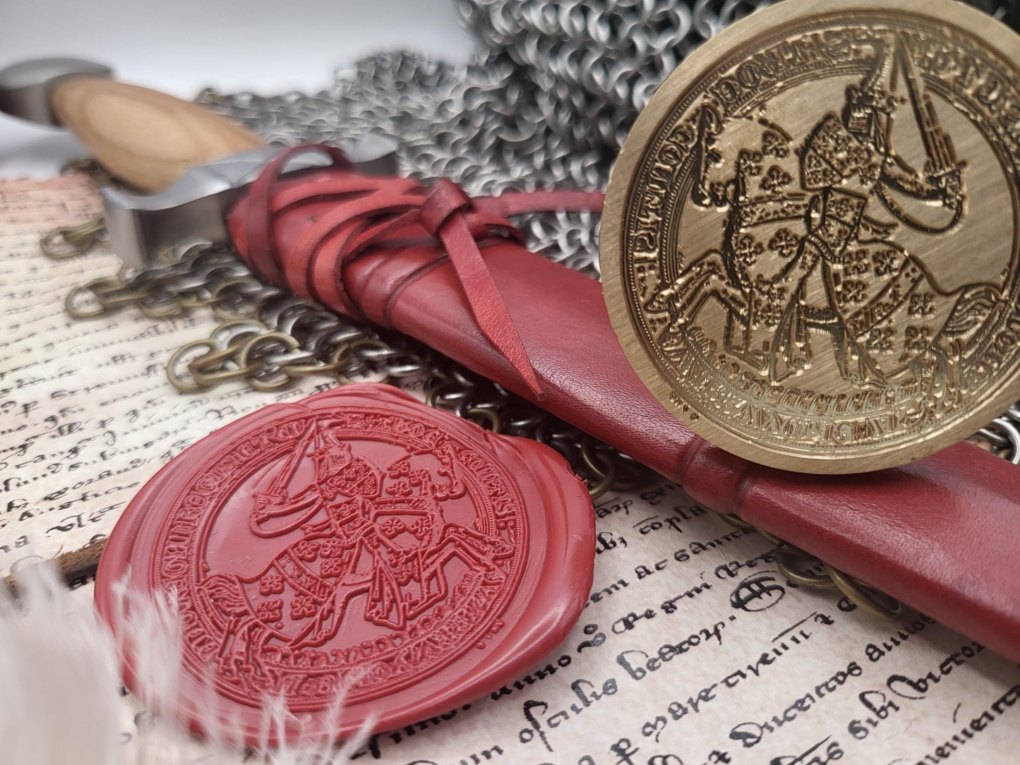 Sir Thomas de Beauchamp, 11th Earl of Warwick - Historical Wax Seal from the 14th Century