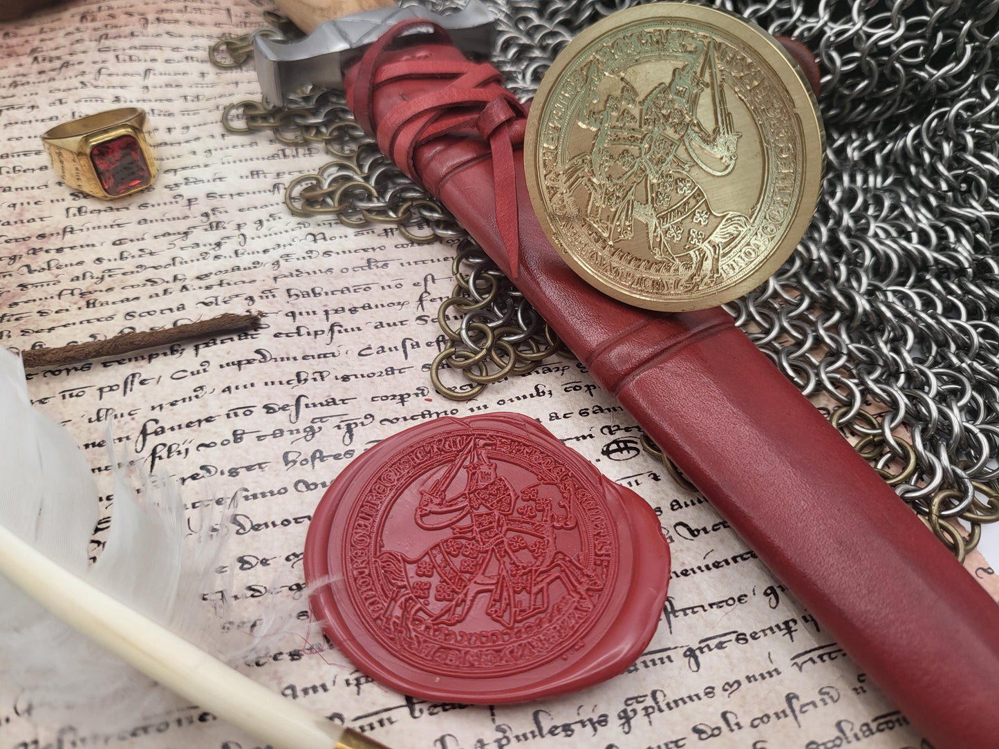 Sir Thomas de Beauchamp, 11th Earl of Warwick - Historical Wax Seal from the 14th Century