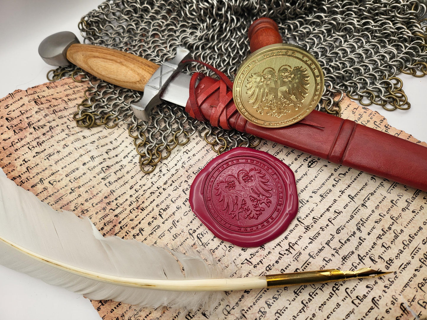 Double-Headed Eagle - Holy Roman Empire - Historical Wax Seal from the 12th Century
