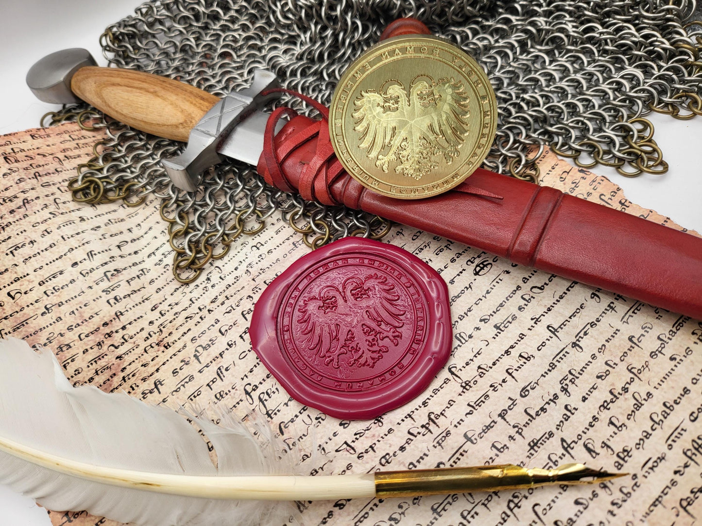 Double-Headed Eagle - Holy Roman Empire - Historical Wax Seal from the 12th Century