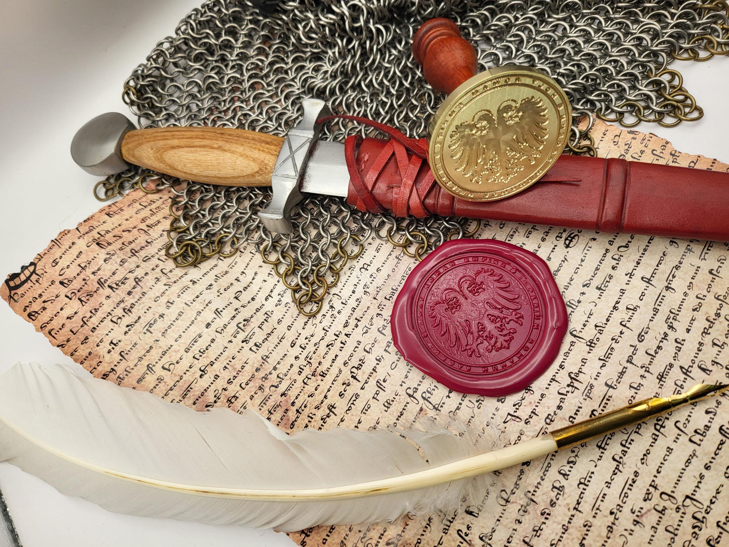 Double-Headed Eagle - Holy Roman Empire - Historical Wax Seal from the 12th Century