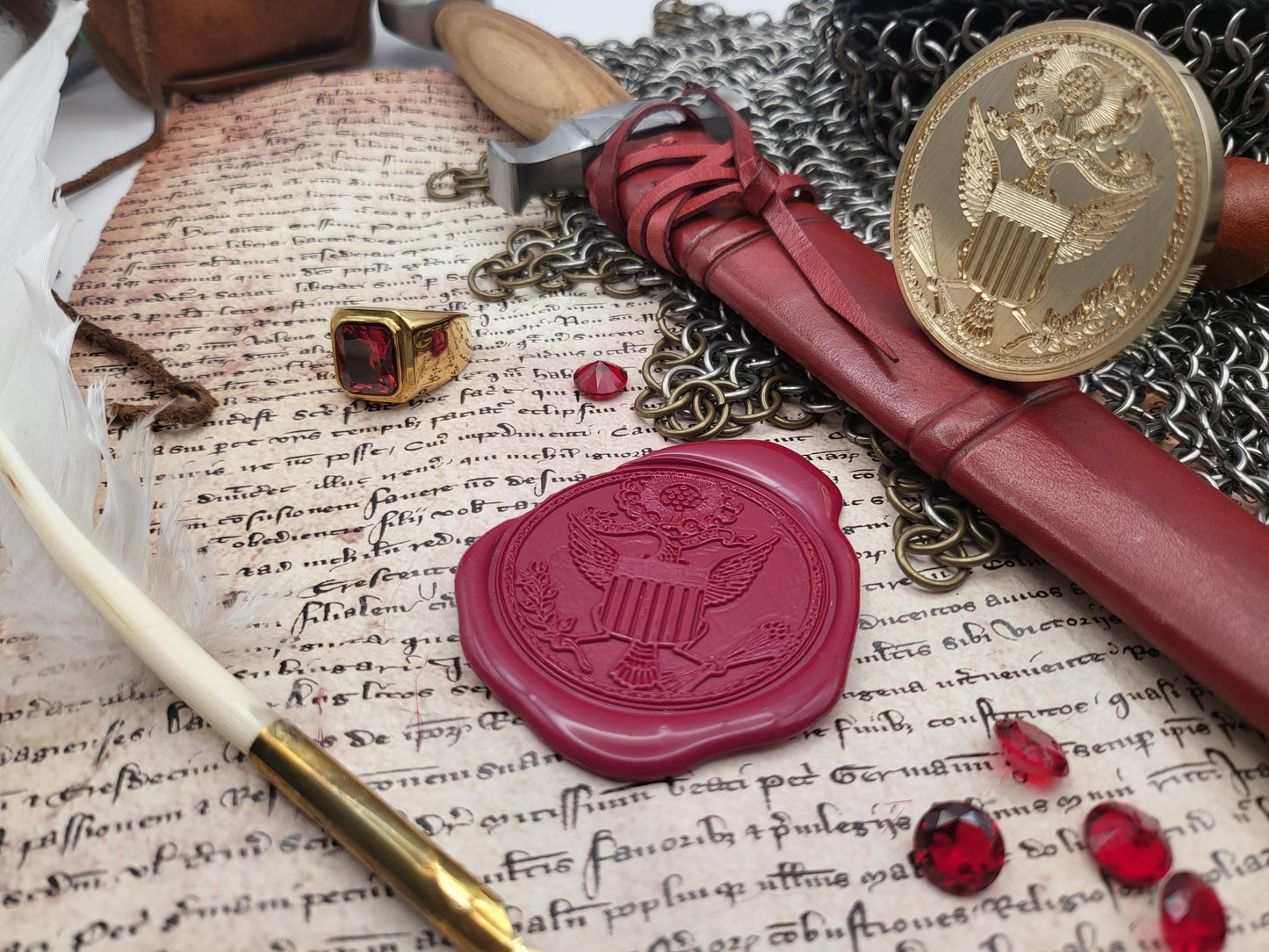 The First Great Seal of the United States of America from 1782 – The Emblem of Liberty and Sovereignty - Wax Seal Stamp