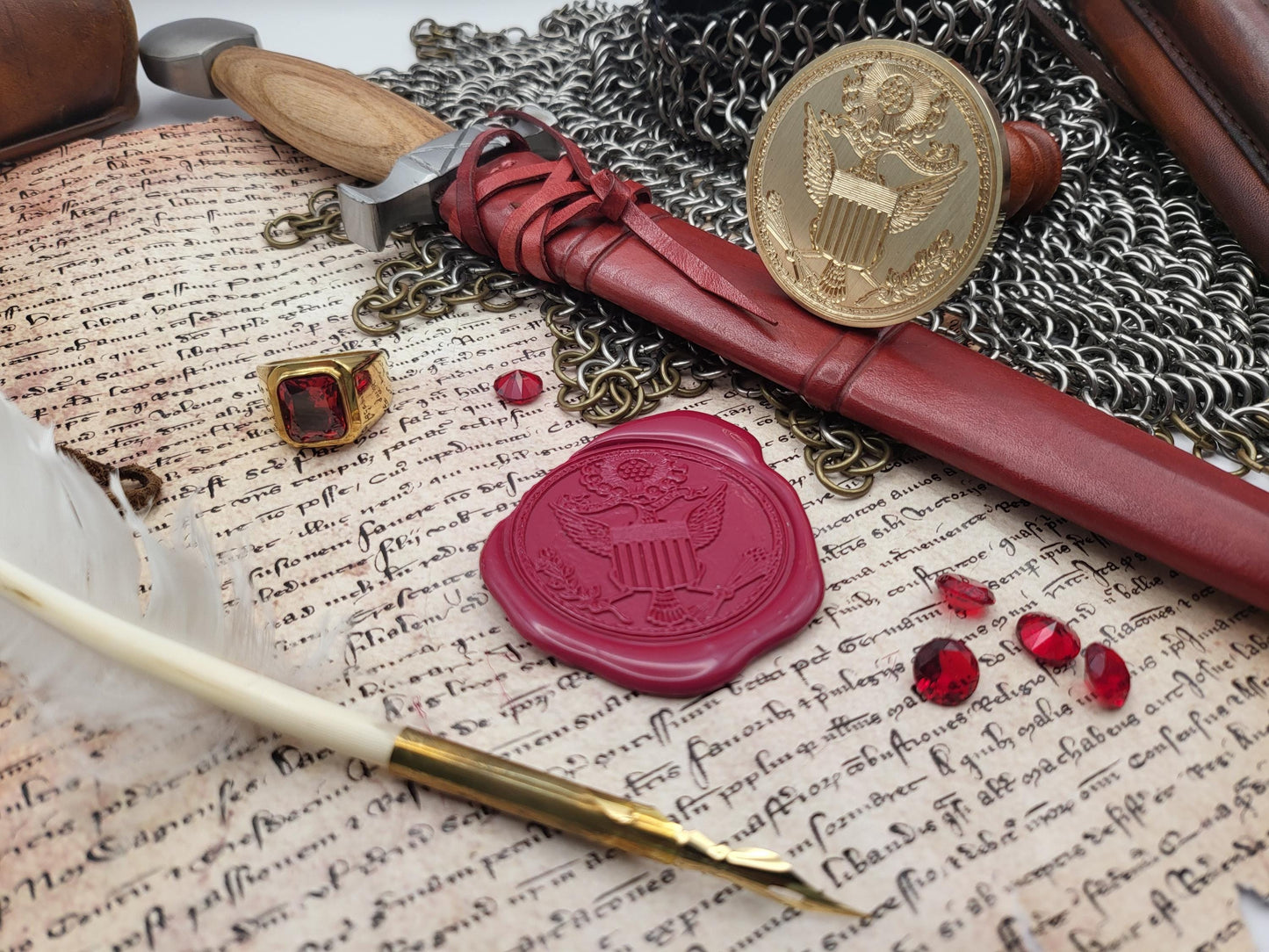 The First Great Seal of the United States of America from 1782 – The Emblem of Liberty and Sovereignty - Wax Seal Stamp