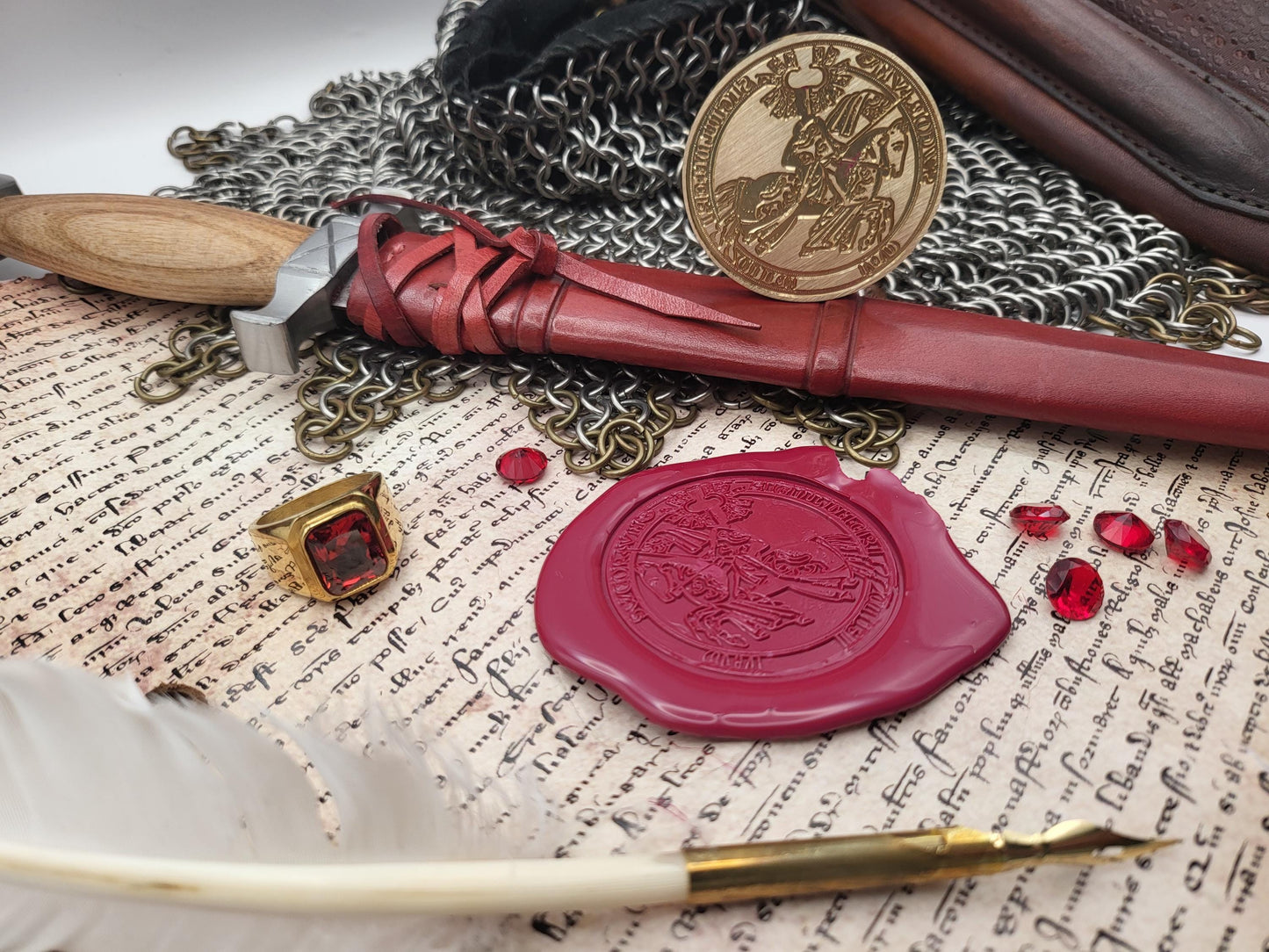 Duke Erik Magnusson of Sweden, son of King Magnus III of Sweden - Historical Wax Seal from the 13th Century