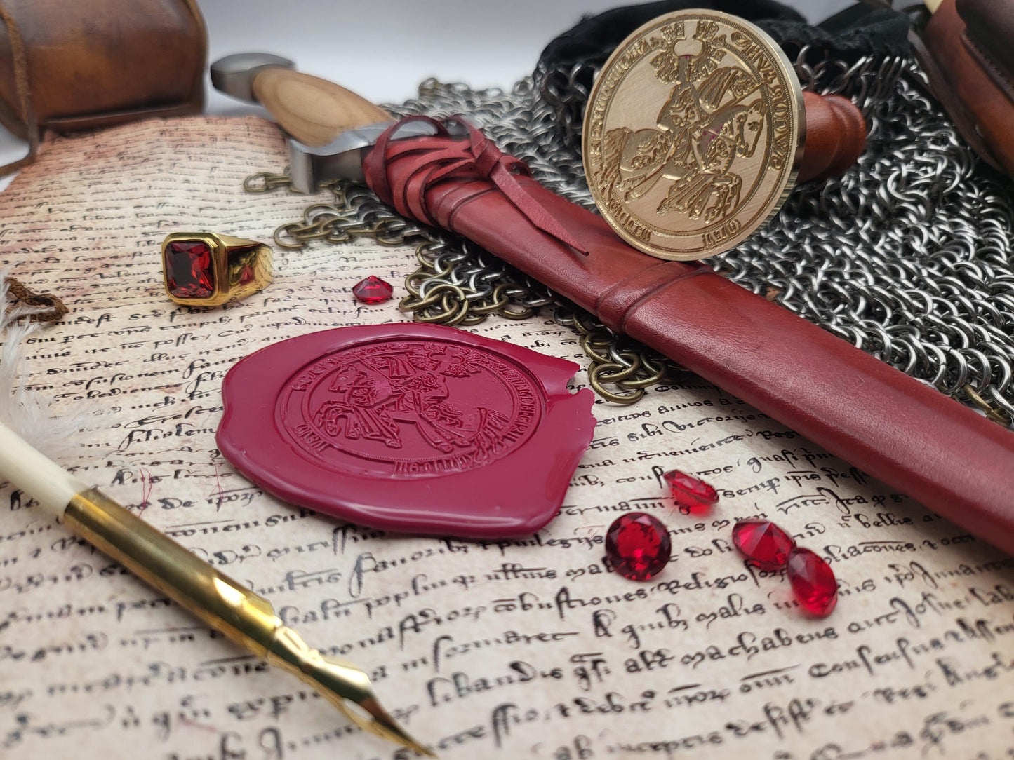 Duke Erik Magnusson of Sweden, son of King Magnus III of Sweden - Historical Wax Seal from the 13th Century