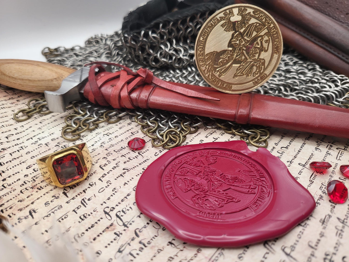 Duke Erik Magnusson of Sweden, son of King Magnus III of Sweden - Historical Wax Seal from the 13th Century