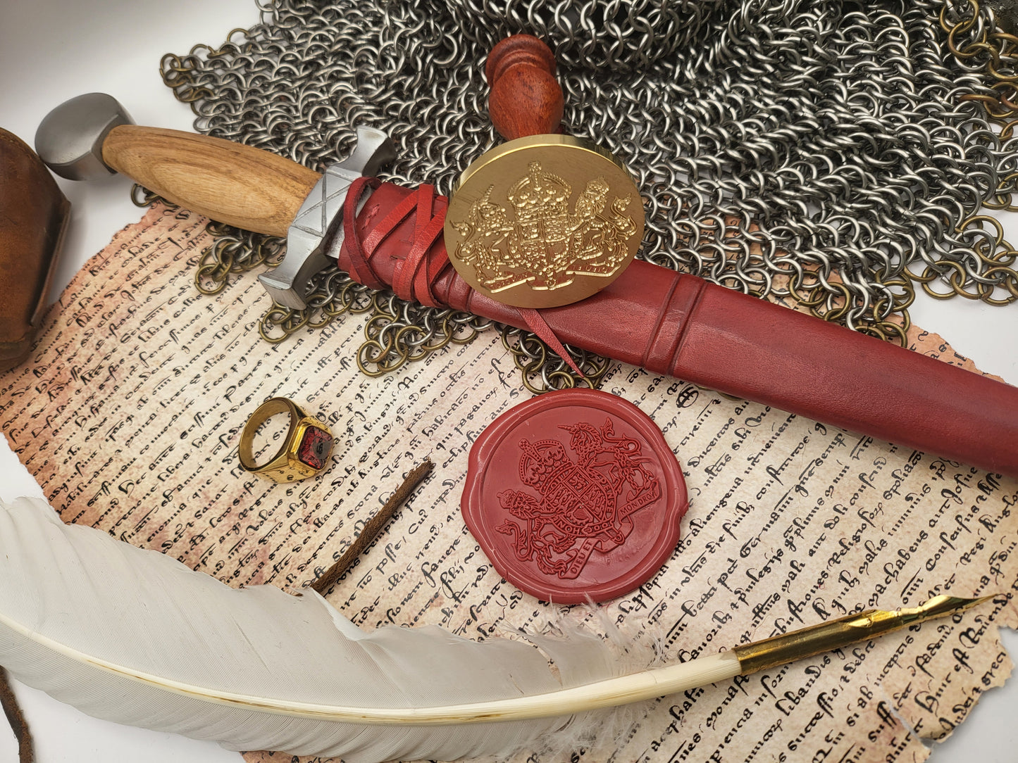 Royal Coat of Arms of the United Kingdom - The New Coat of Arms of King Charles - Wax Seal of the English Monarchy