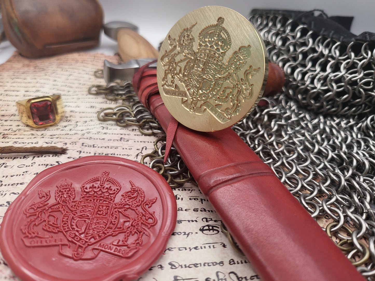 Royal Coat of Arms of the United Kingdom - The New Coat of Arms of King Charles - Wax Seal of the English Monarchy