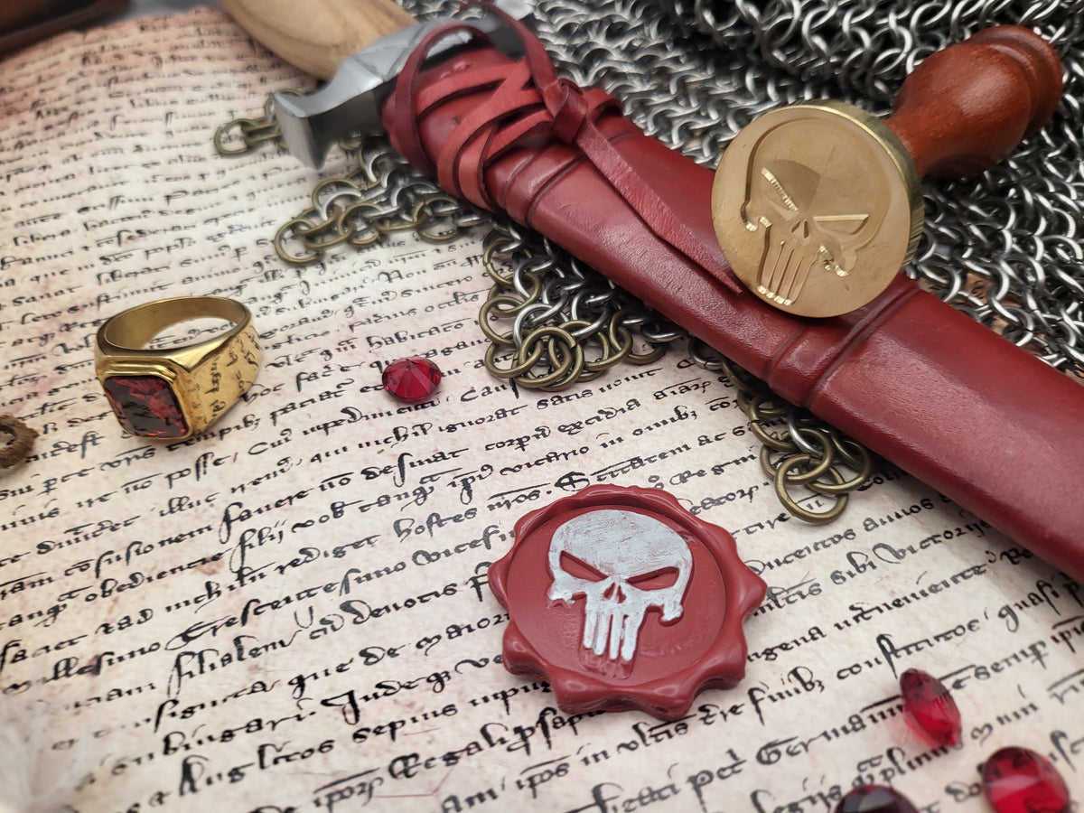 The Punisher - Wax Seal Stamp – Marvel Inspired Skull Design - NobleSeals