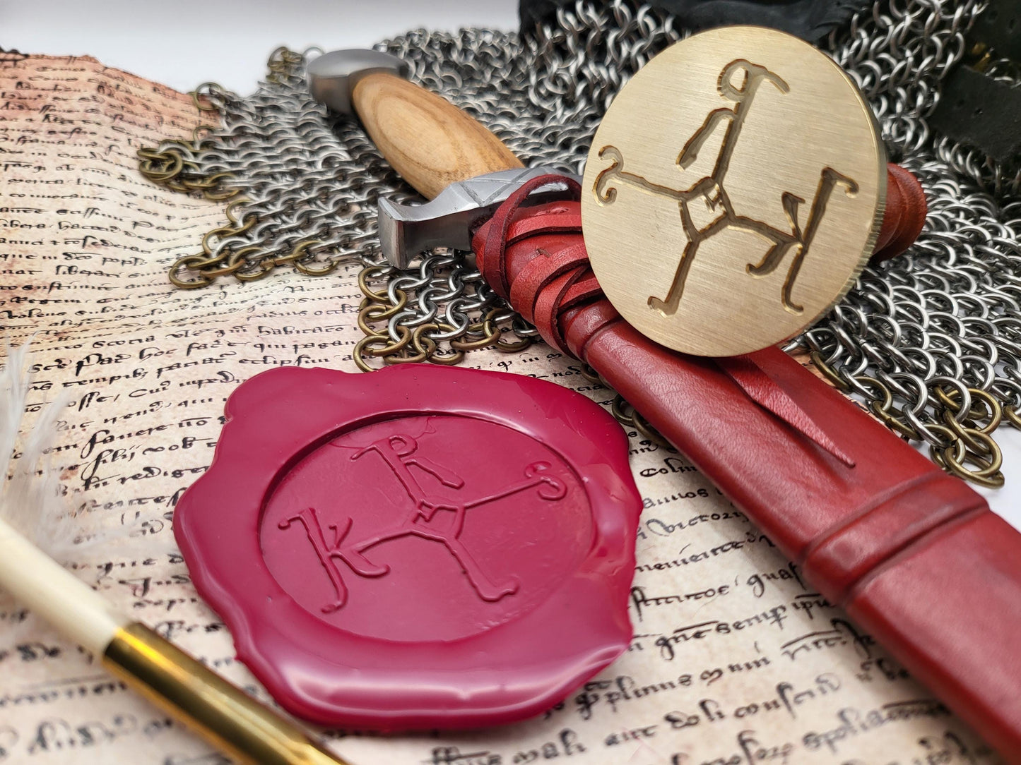 Charlemagne Holy Roman Emperor - Signum Manus  - Historical Wax Seal Stamp from the 9th Century - NobleSeals