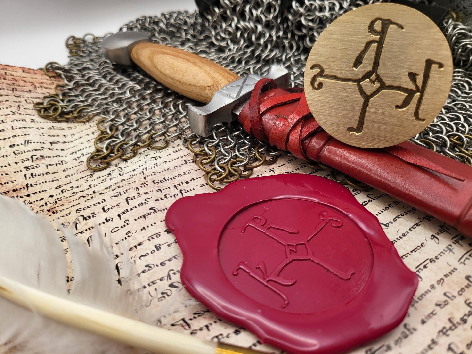 Charlemagne Holy Roman Emperor - Signum Manus  - Historical Wax Seal Stamp from the 9th Century - NobleSeals