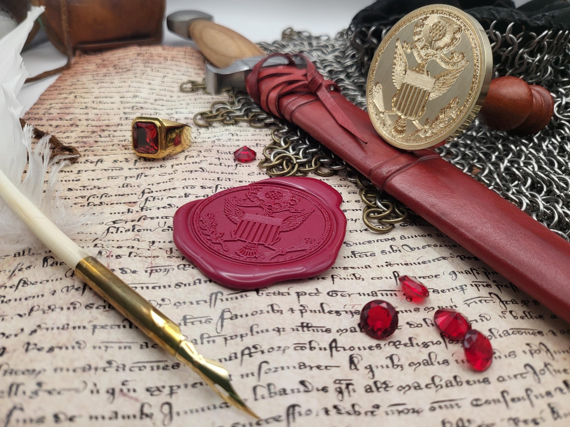 The First Great Seal of the United States of America from 1782 – The Emblem of Liberty and Sovereignty - Wax Seal Stamp