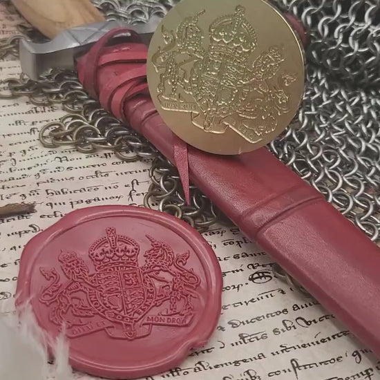 Royal Coat of Arms of the United Kingdom - The New Coat of Arms of King Charles - Wax Seal of the English Monarchy