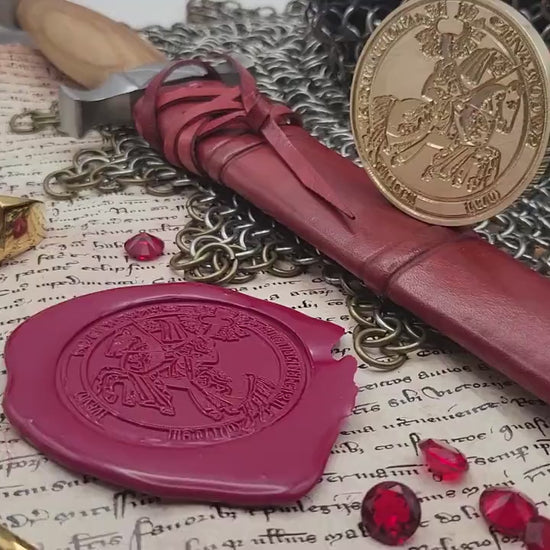 Duke Erik Magnusson of Sweden, son of King Magnus III of Sweden - Historical Wax Seal from the 13th Century