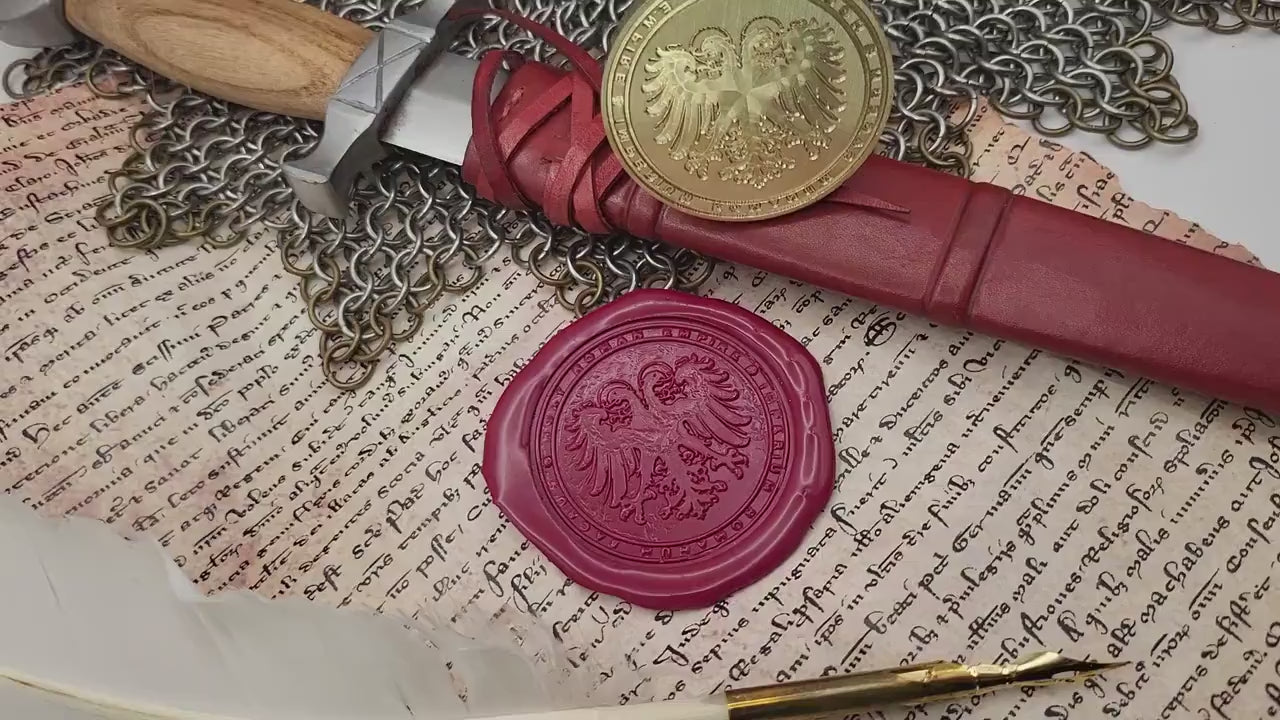 Double-Headed Eagle - Holy Roman Empire - Historical Wax Seal from the 12th Century