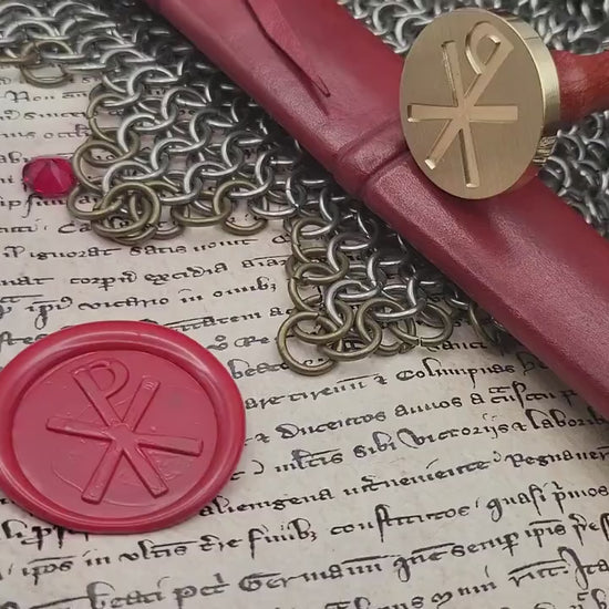 Chi-Rho (PX) Christian Wax Seal Stamp – In Hoc Signo Vinces - Ecclesiastical Historical Wax Seal